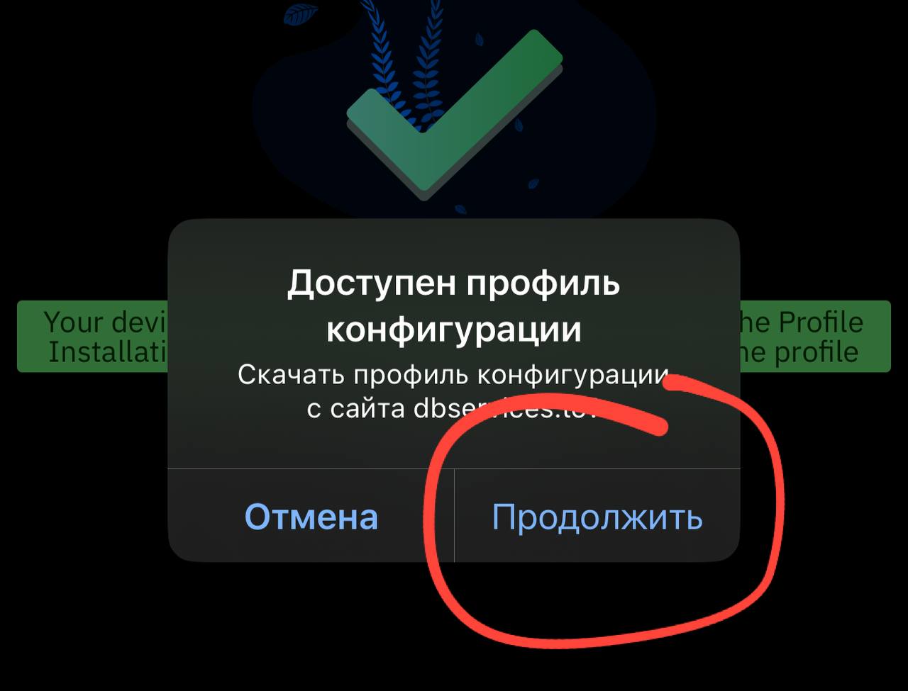Configuration profile download